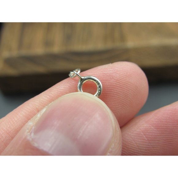 16" Sterling Silver Worn Plastic Orbs Chain Necklace - Picture 3 of 5